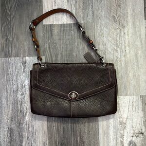 Coach Dark Brown Leather Shoulder Bag